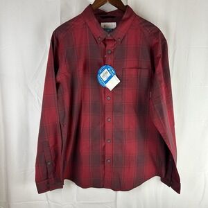 Columbia Shirt Mens Large Rapid Rivers II Button Down Red‎ Plaid Long Sleeve NWT